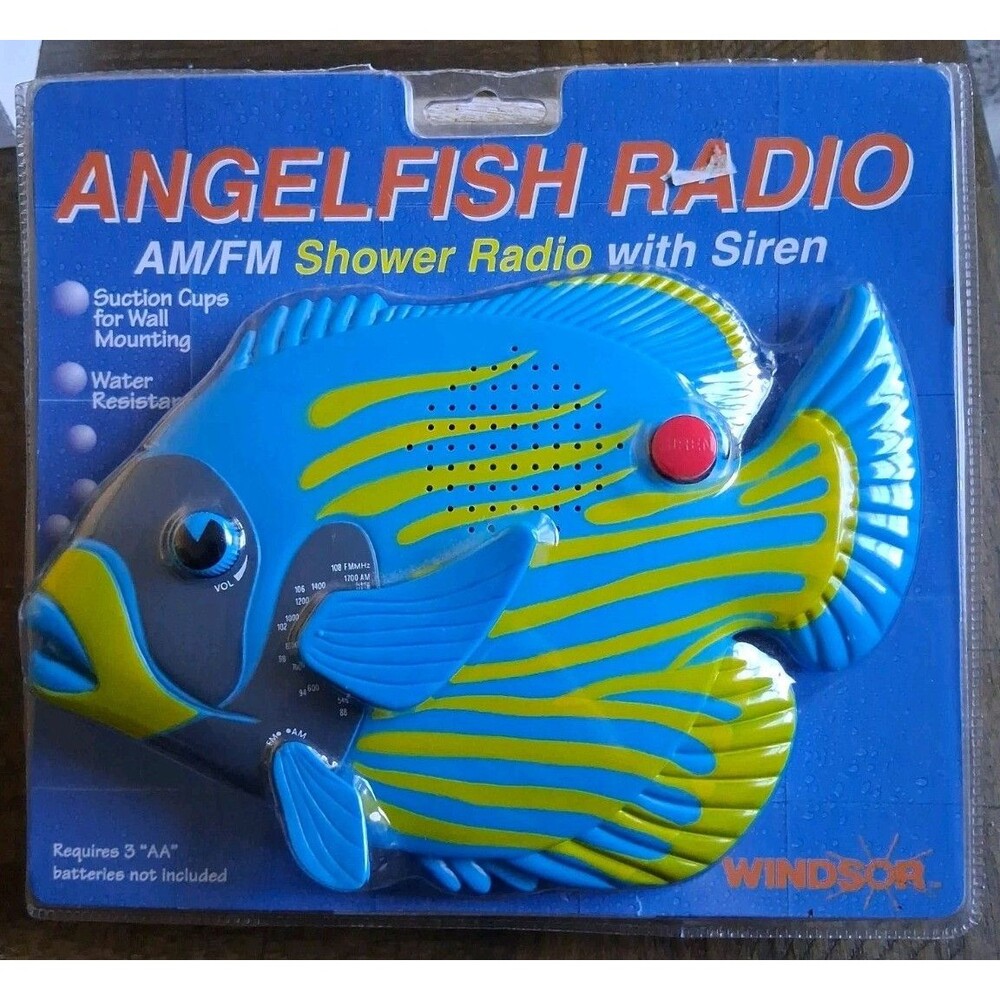 Windsor Tropical Fish AM/FM Shower Radio - Blue & Yellow - Water Resistant